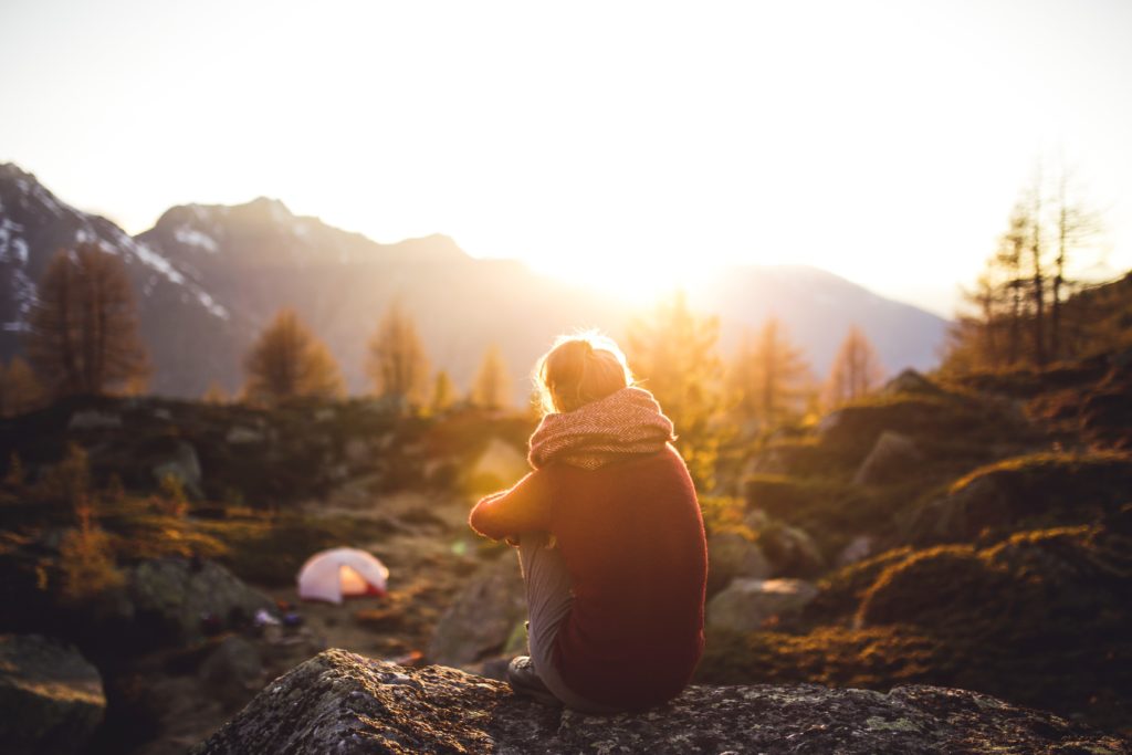 Woman reflecting. Refresh Your soul