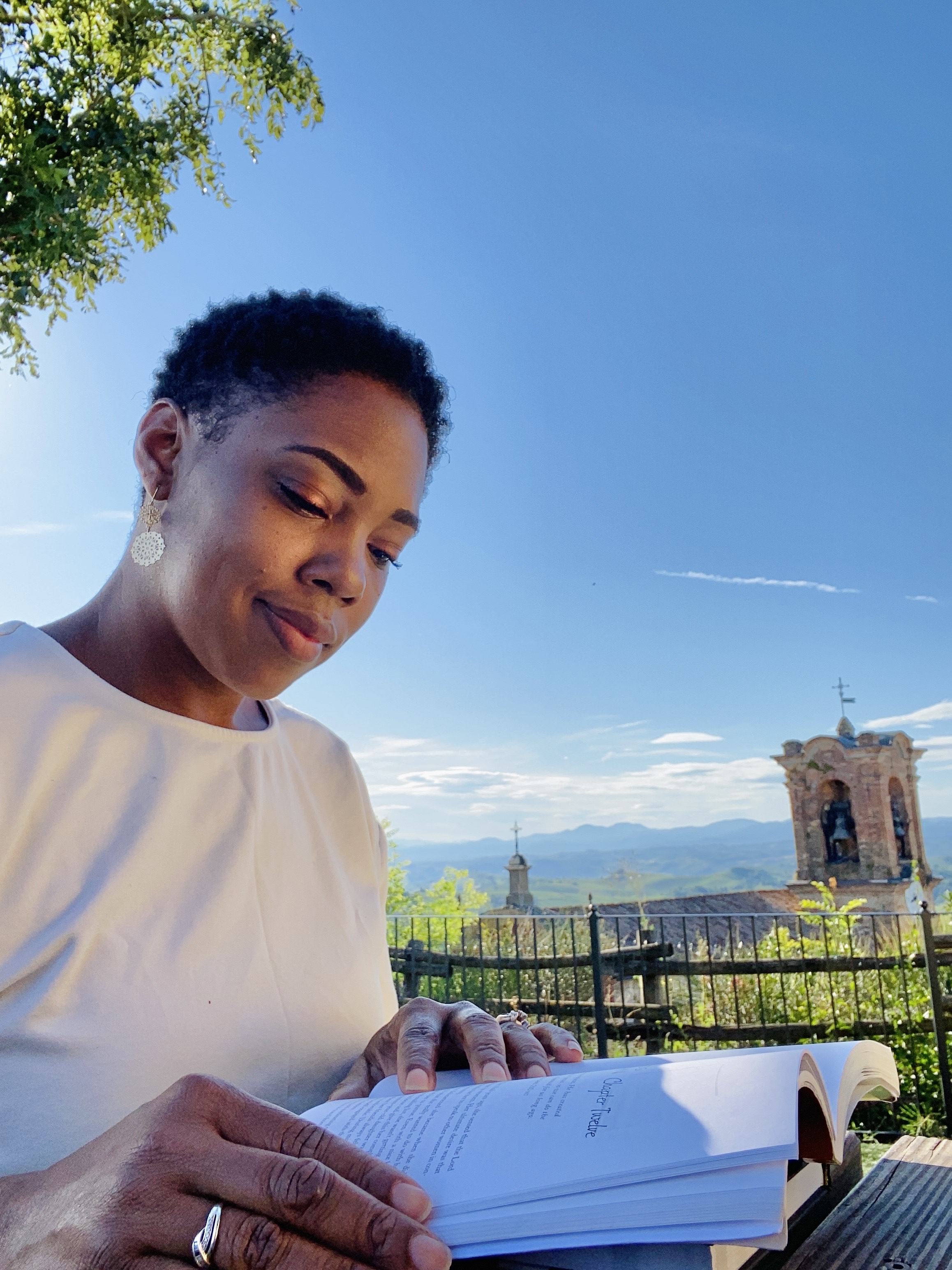 Woman reading to overcome busyness