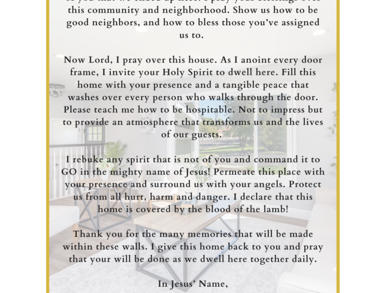 A prayer for your home